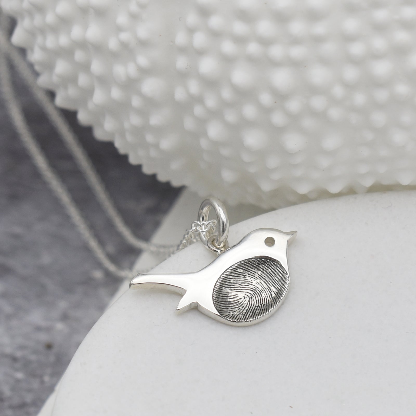 Memorial Jewellery | Fingerprint Robin Necklace