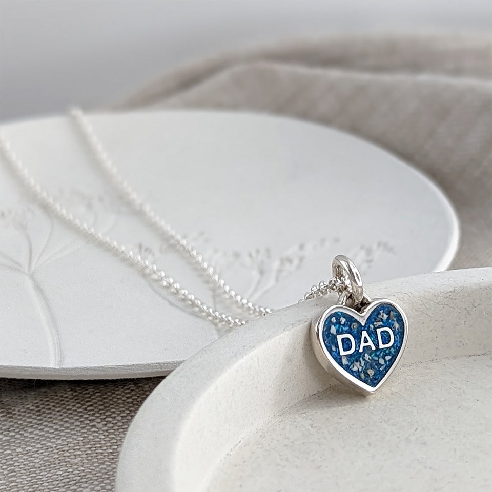 Memorial Ashes Heart Charm | Dad memorial Jewellery