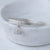 Silver FIngerprint Oval Charm Triple Hammered Bangle | Memorial Jewellery Bracelet