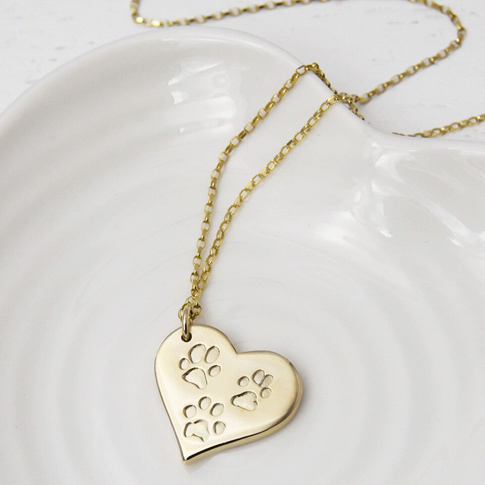 personalised pet pawprint jewellery in silver or gold