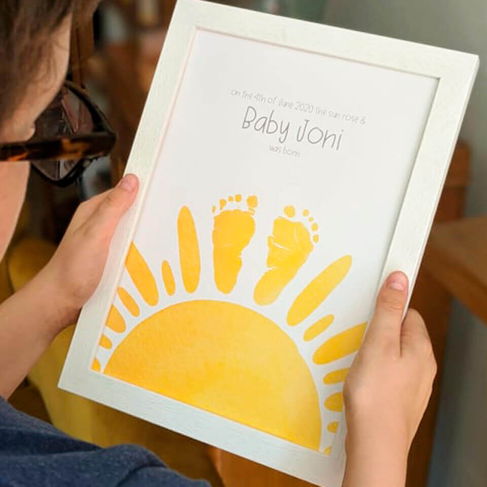 baby footprint keepsake art and jewellery