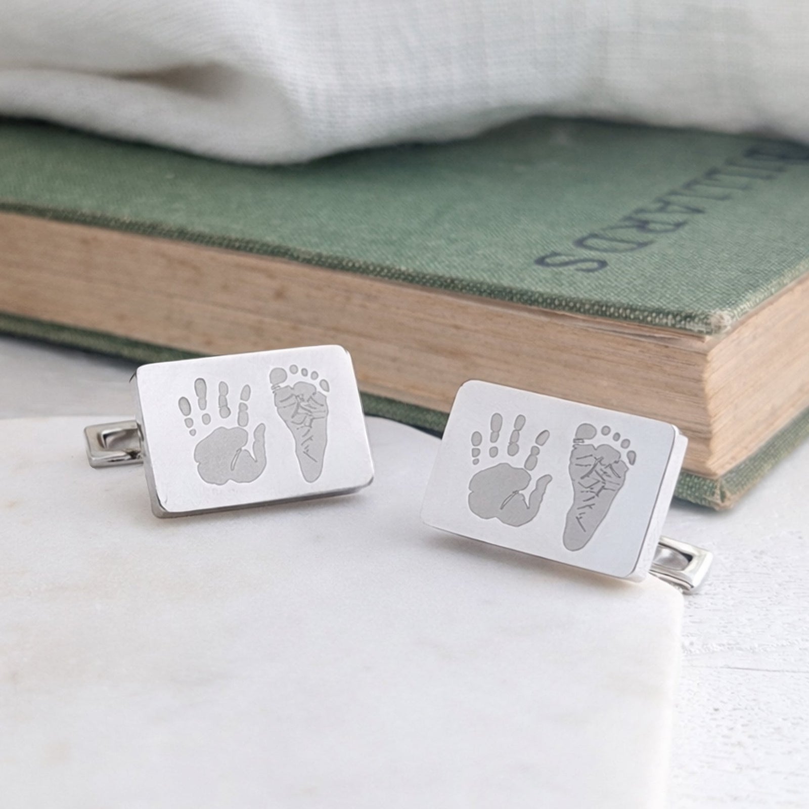 HANDPRINT & FOOTPRINT CUFFLINKS & TIE SLIDES