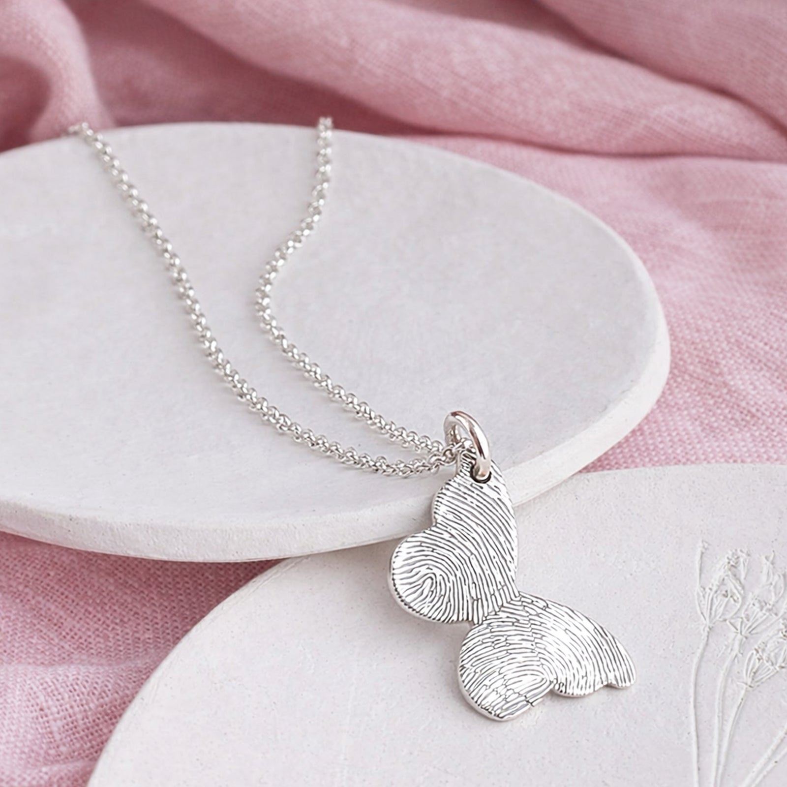 Fingerprint Jewellery in Silver or Gold | Butterfly Necklace