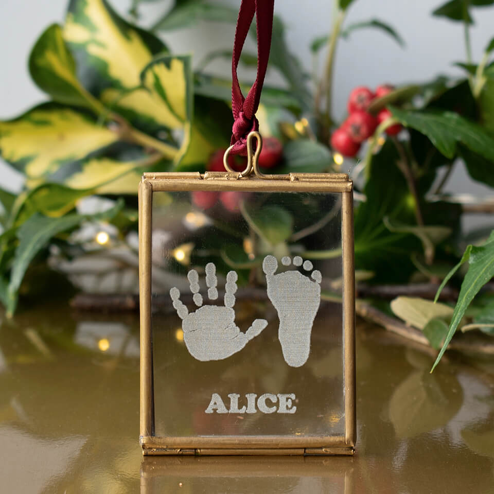 Personalised baby's first Christmas decoration