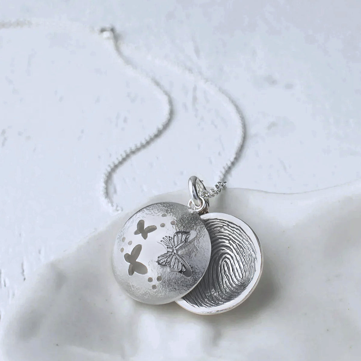 Butterfly Fingerprint Necklace
