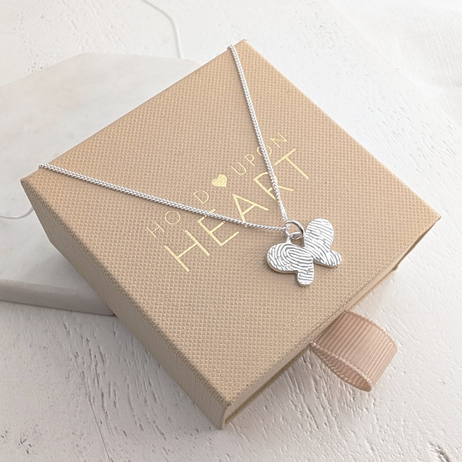 DAINTY BUTTERFLY FINGERPRINT CHARM