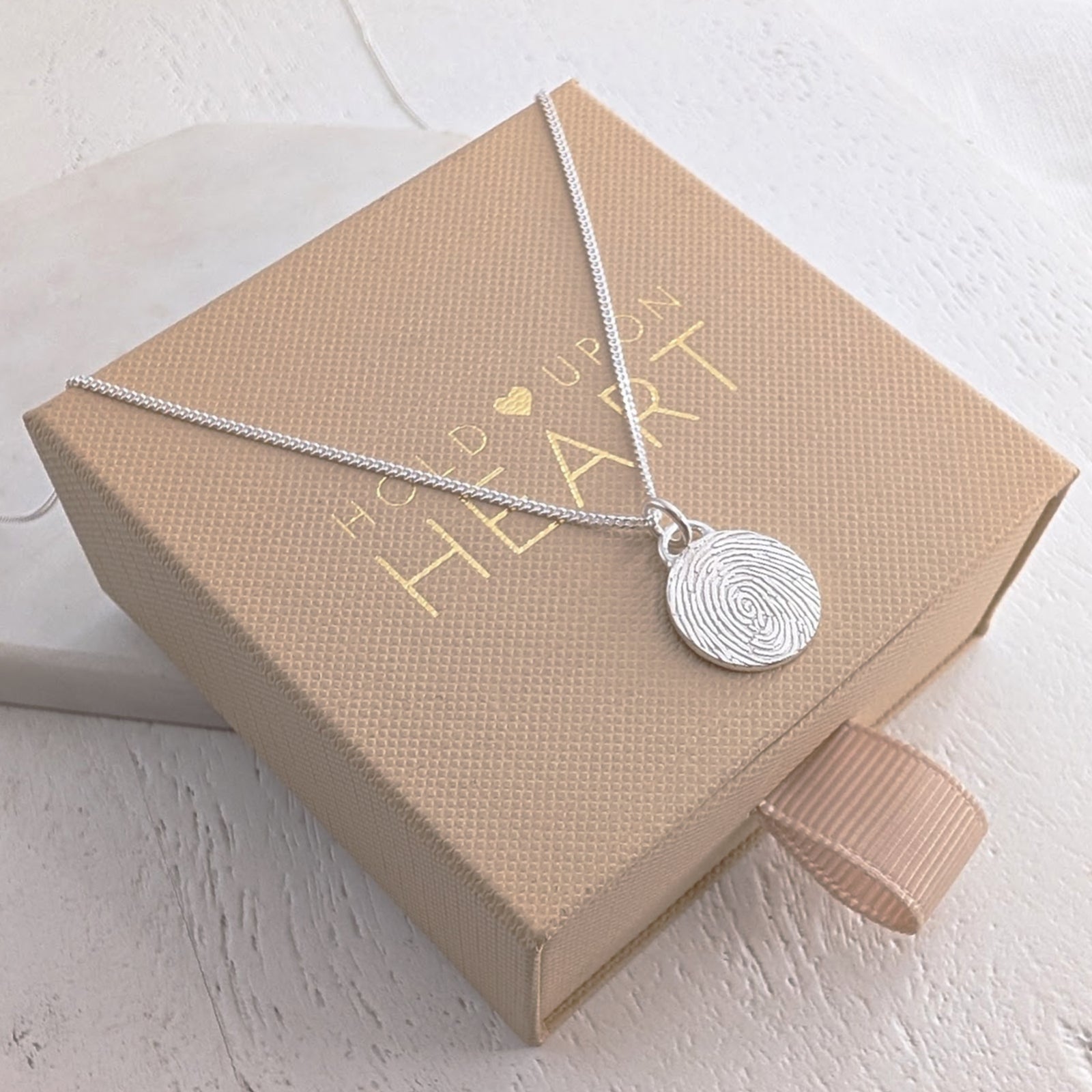 DAINTY DISC FINGERPRINT CHARM