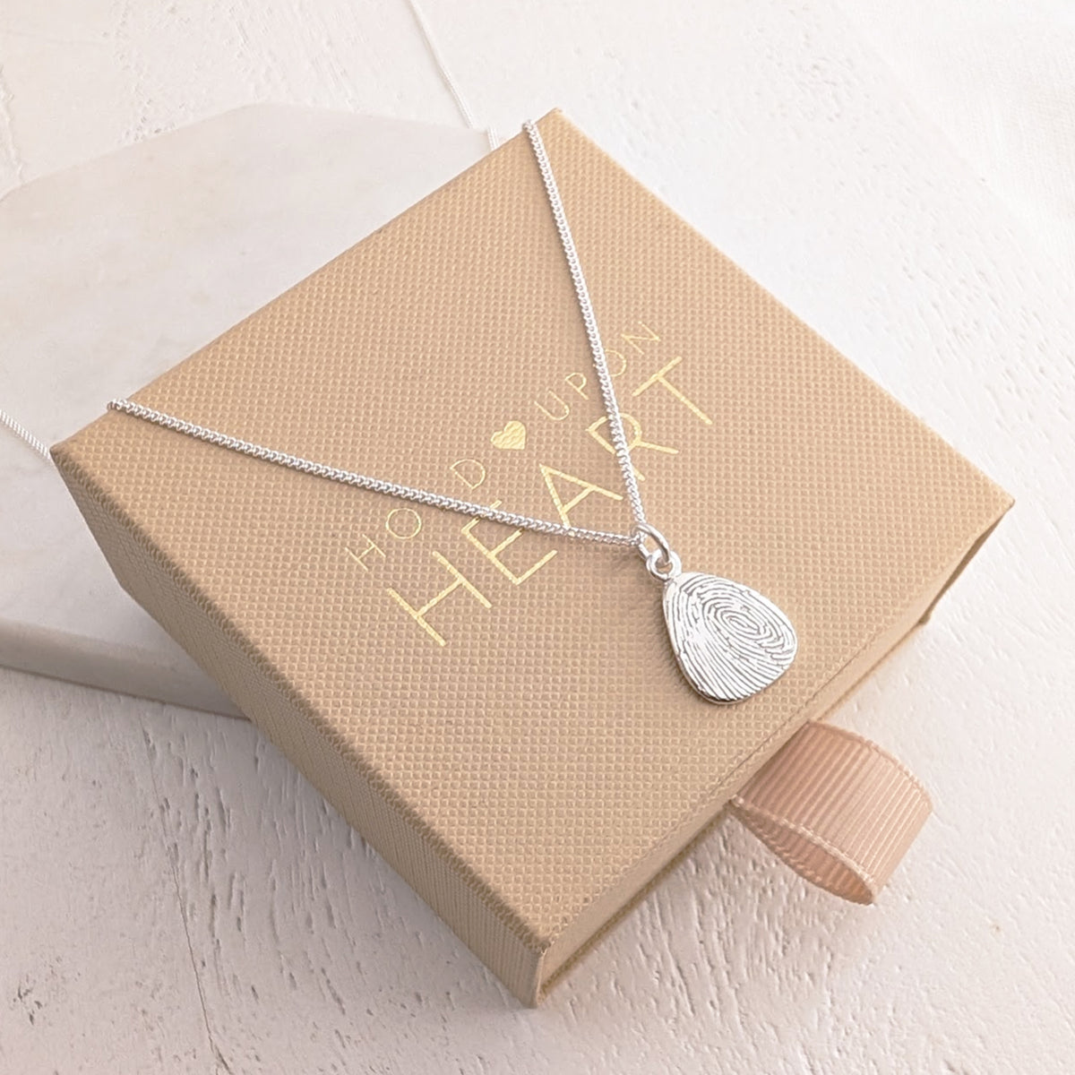 DAINTY DROPLET FINGERPRINT CHARM