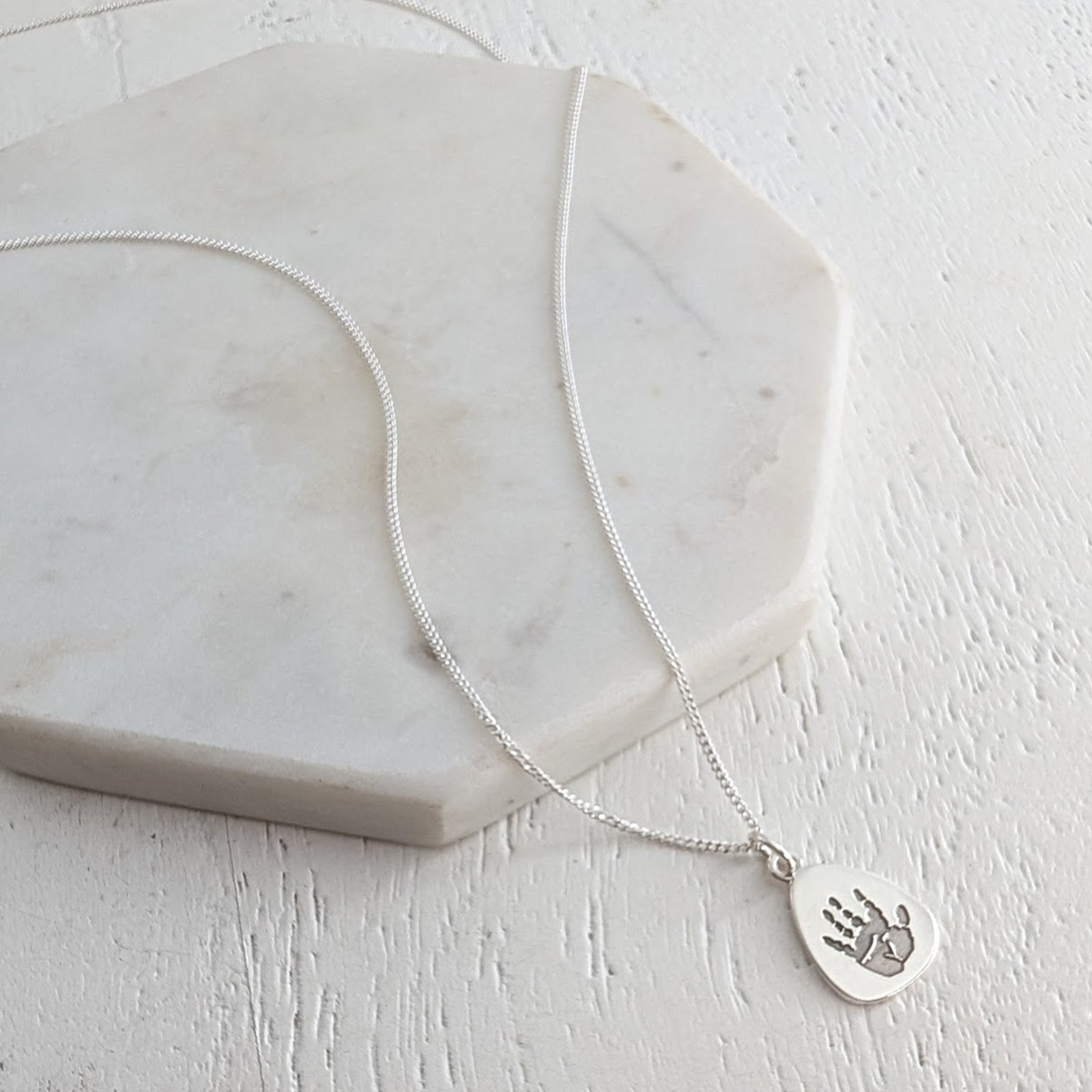DAINTY DROPLET HAND or FOOTPRINT CHARM