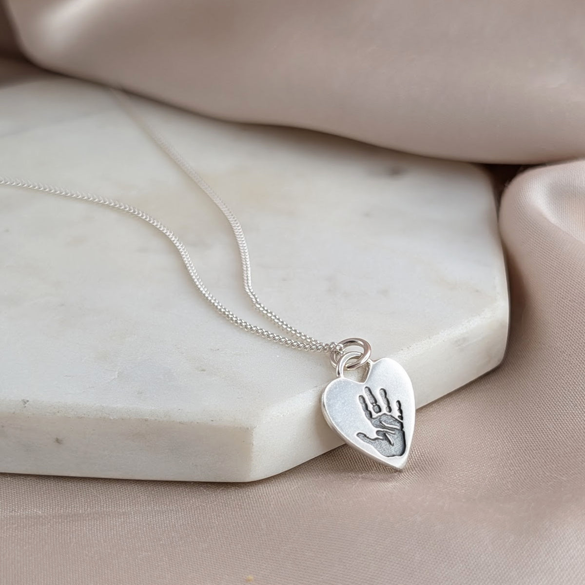 DAINTY HEART HAND or FOOTPRINT CHARM