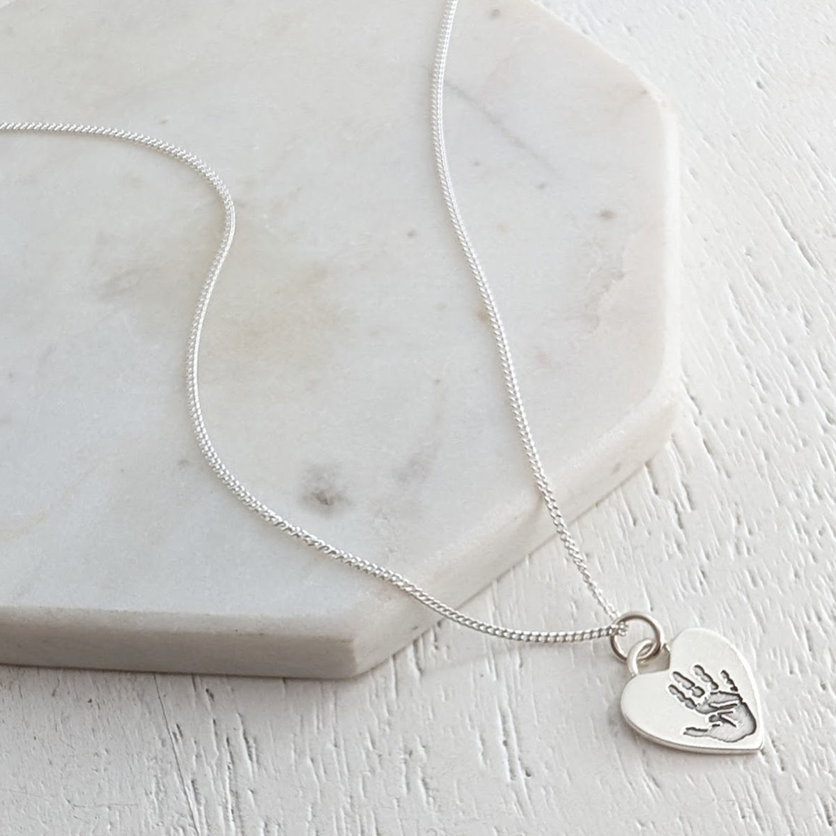 DAINTY HEART HAND or FOOTPRINT CHARM