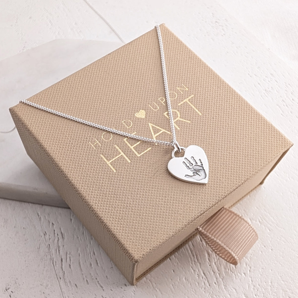 DAINTY HEART HAND or FOOTPRINT CHARM