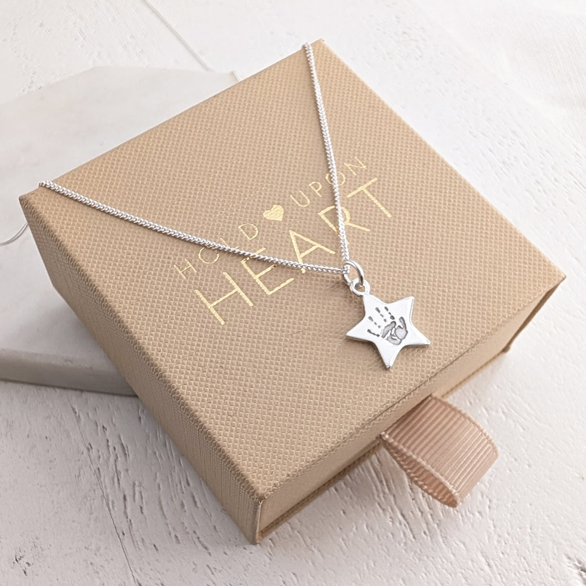 DAINTY STAR HAND or FOOTPRINT CHARM