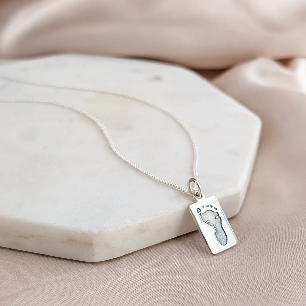 DAINTY TAG HAND or FOOTPRINT CHARM