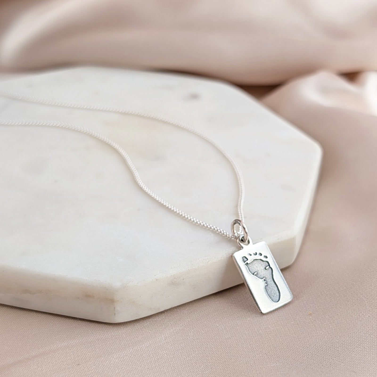 DAINTY TAG HAND or FOOTPRINT CHARM