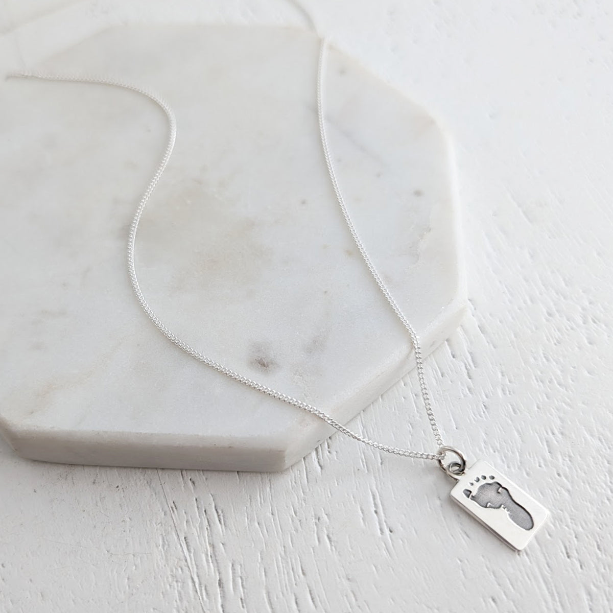 DAINTY TAG HAND or FOOTPRINT CHARM