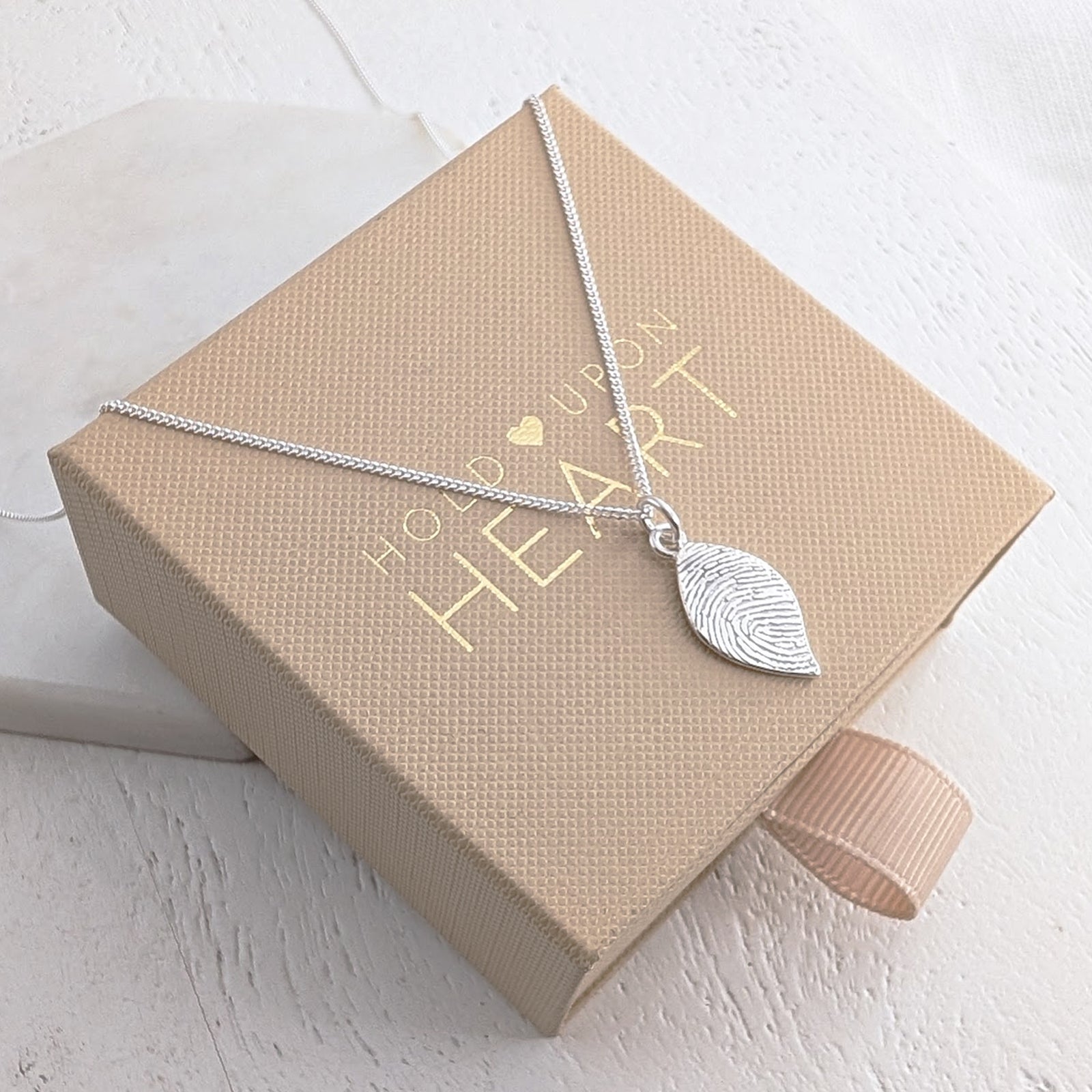 DAINTY LEAF FINGERPRINT CHARM