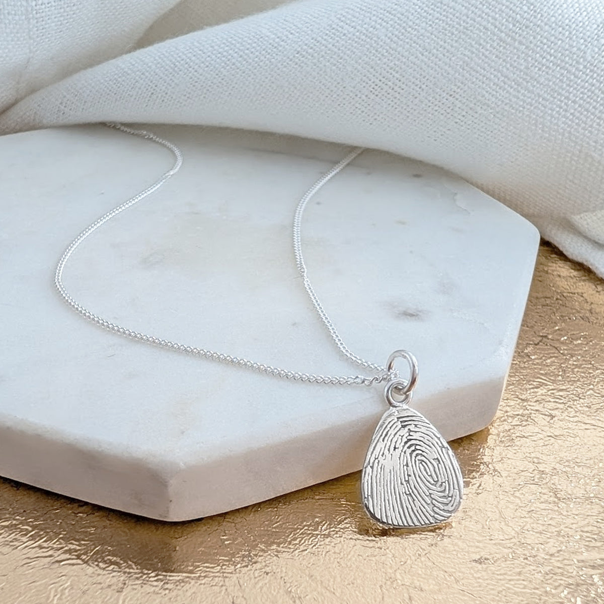 DAINTY DROPLET FINGERPRINT CHARM