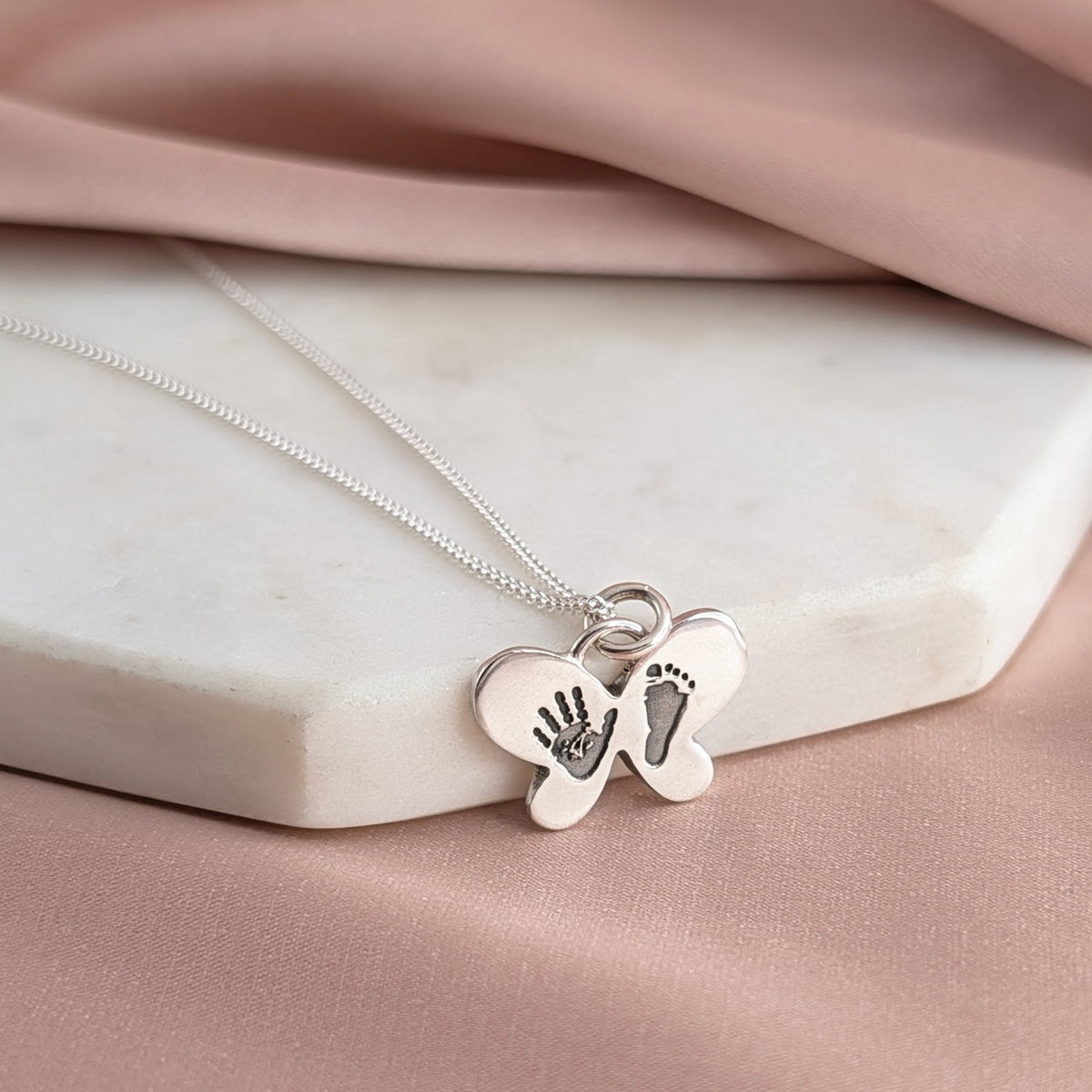DAINTY BUTTERFLY HAND or FOOTPRINT CHARM