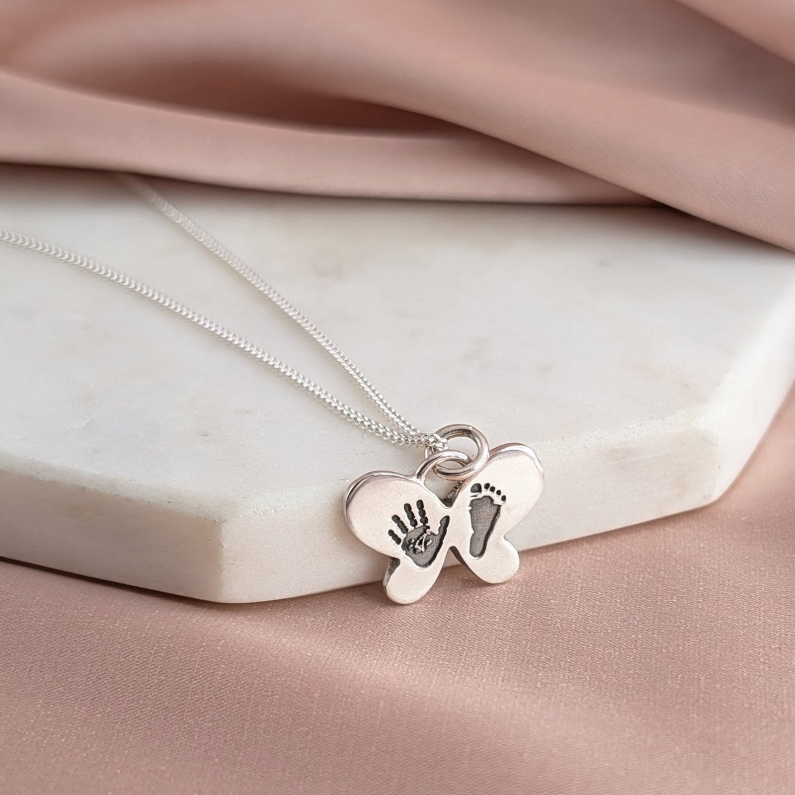 DAINTY BUTTERFLY HAND or FOOTPRINT CHARM
