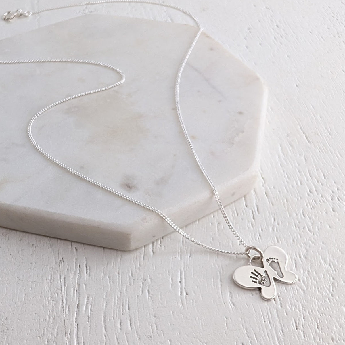 DAINTY BUTTERFLY HAND or FOOTPRINT CHARM
