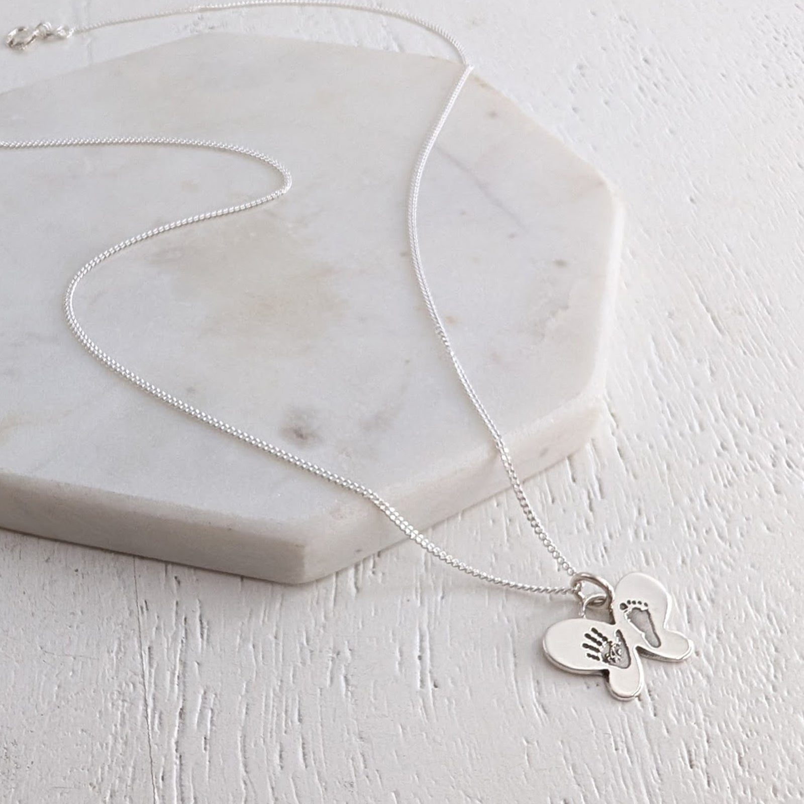 DAINTY BUTTERFLY HAND or FOOTPRINT CHARM