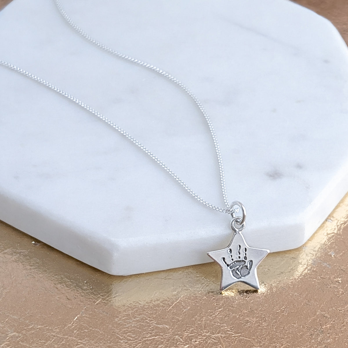 DAINTY STAR HAND or FOOTPRINT CHARM