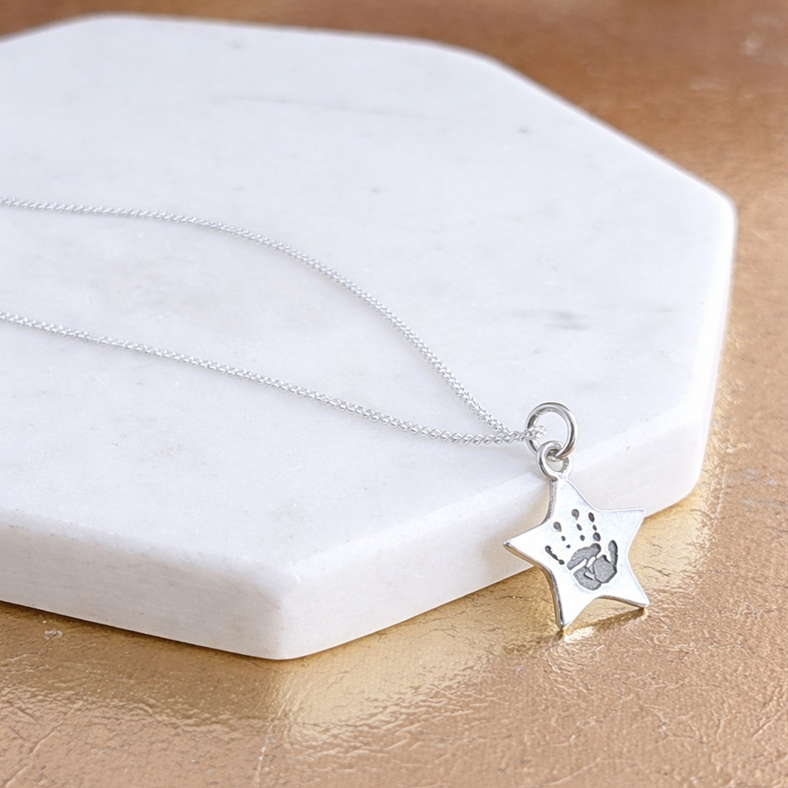 DAINTY STAR HAND or FOOTPRINT CHARM