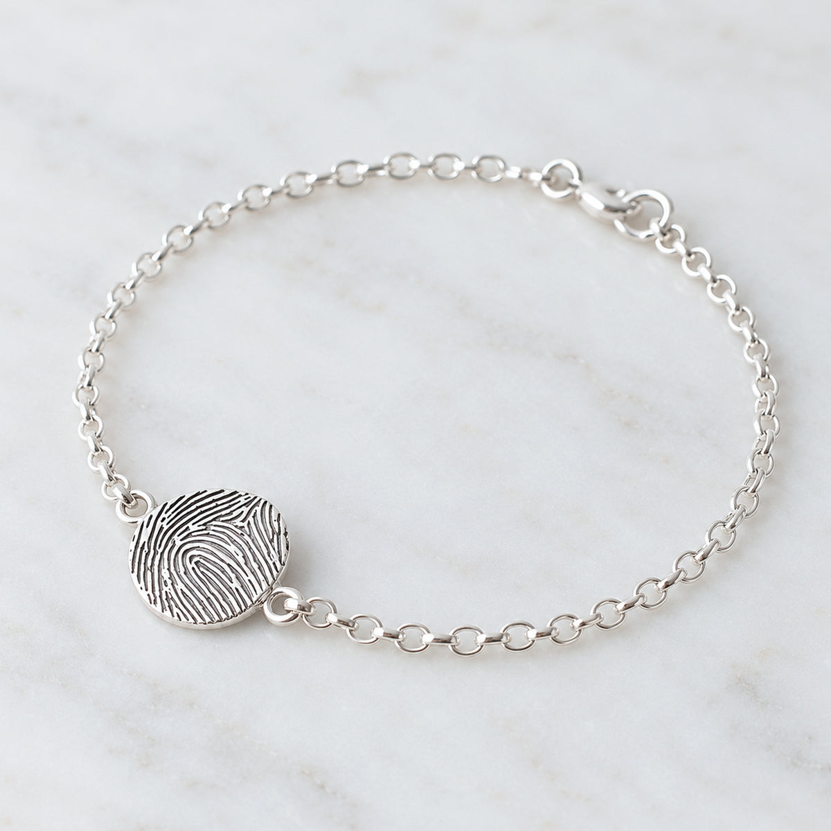 FINGERPRINT PEBBLE CHARM BRACELET