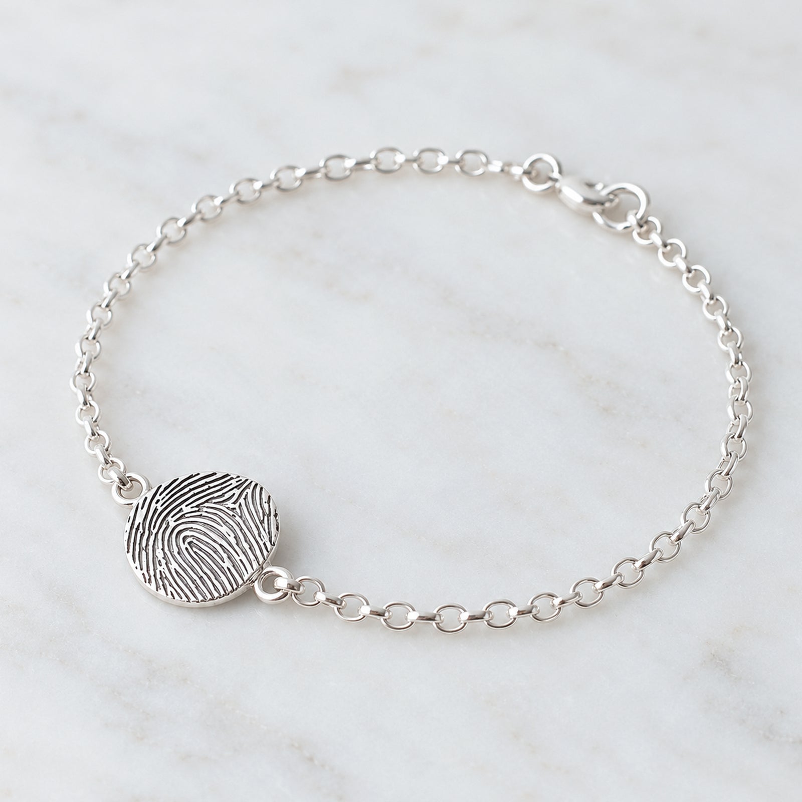 FINGERPRINT PEBBLE CHARM BRACELET