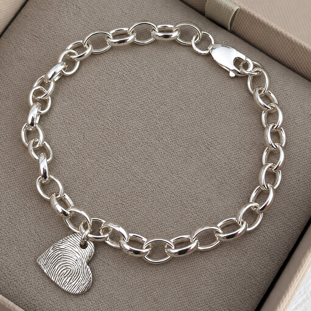 Silver Fingerprint Charm Bracelet | Fingerprint Jewellery