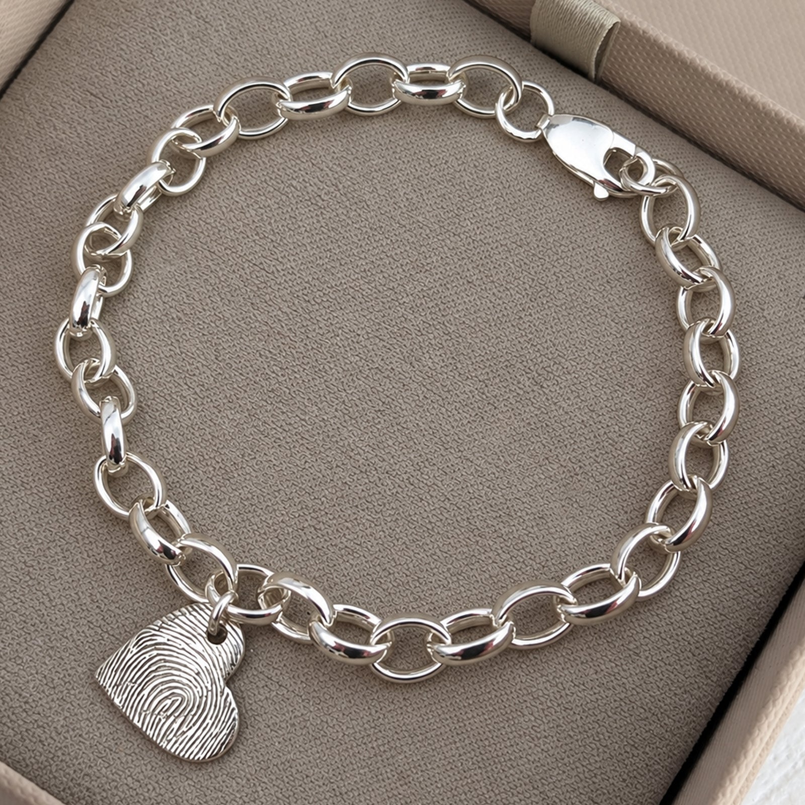 Silver Fingerprint Charm Bracelet | Fingerprint Jewellery