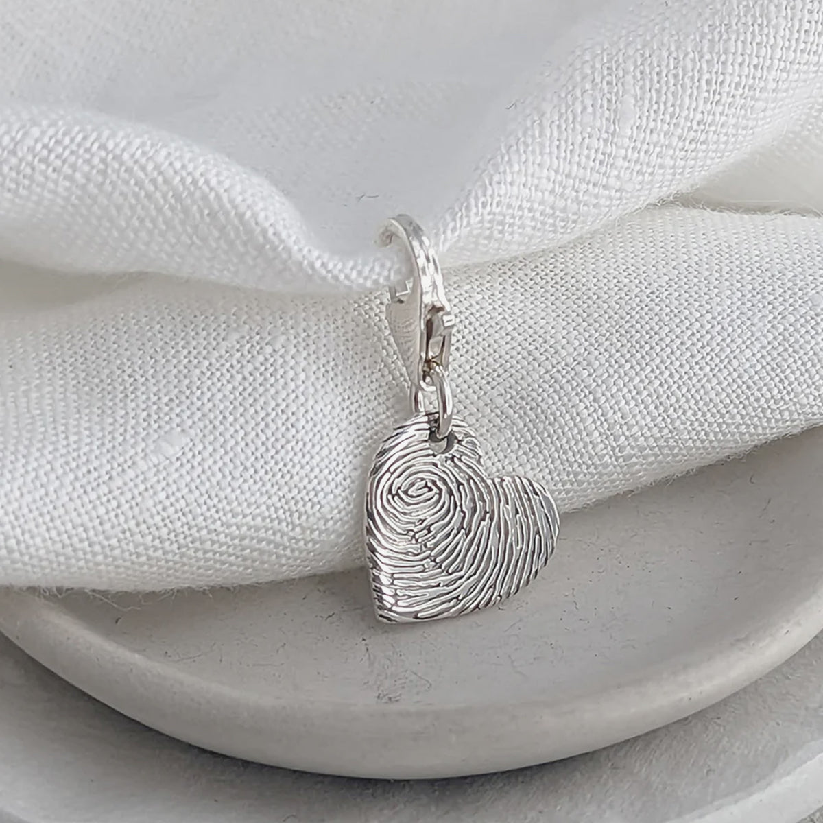 Fingerprint Heart Charm