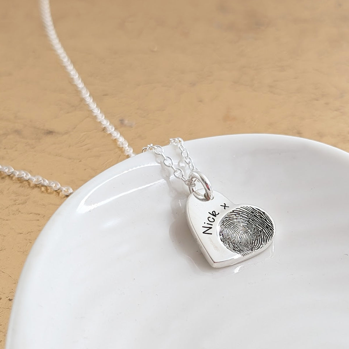 Silver fingerprint jewellery handmade in the UK