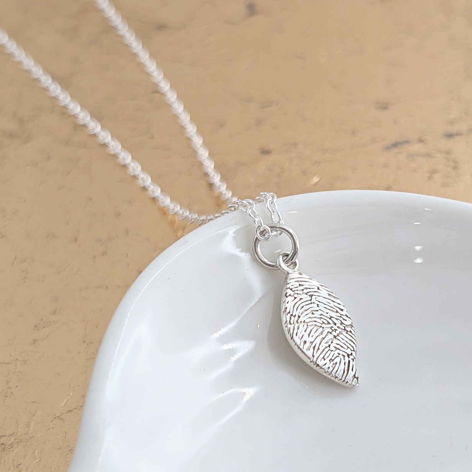 Leaf fingerprint chrm - handmade