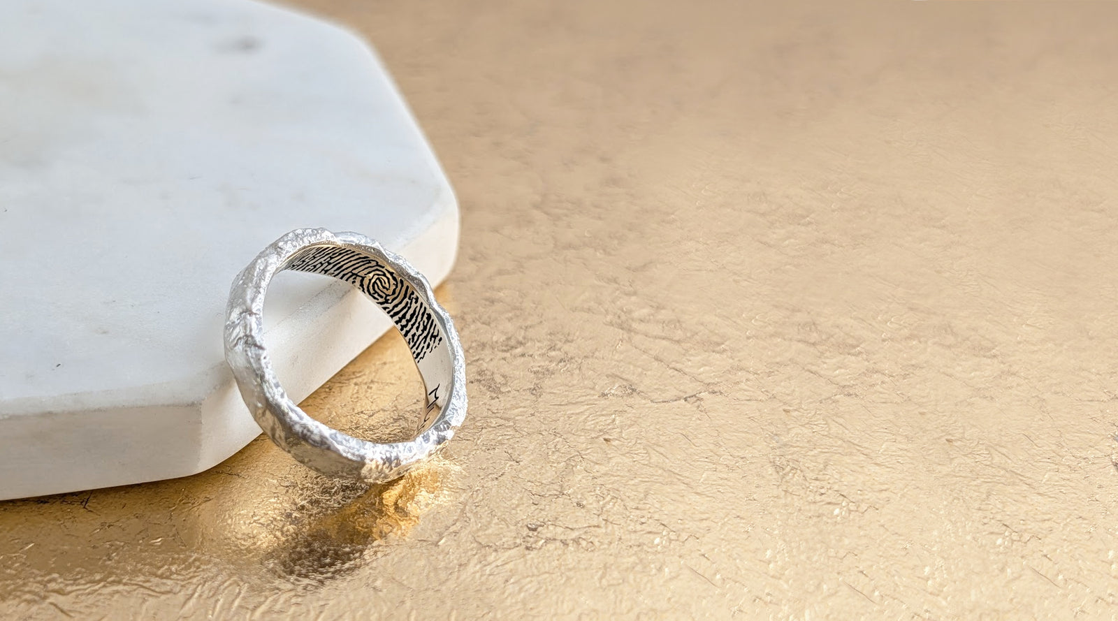 Memorial Fingerprint and Ashes Jewellery handmade in SHropshire in silver and gold