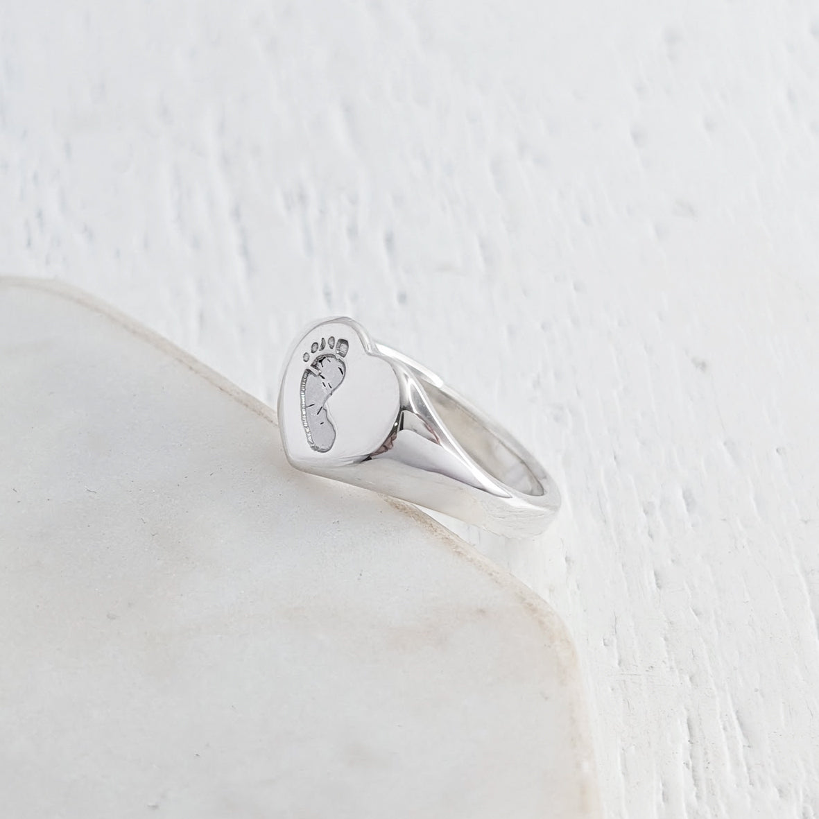Personalised baby keepsake jewellery - ladies signet ring