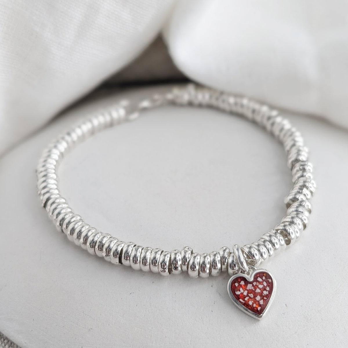 Memorial Ashes Heart CHarm and Sweetie Bracelet