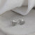 Silver Fingerprint Heart Stud Earrings