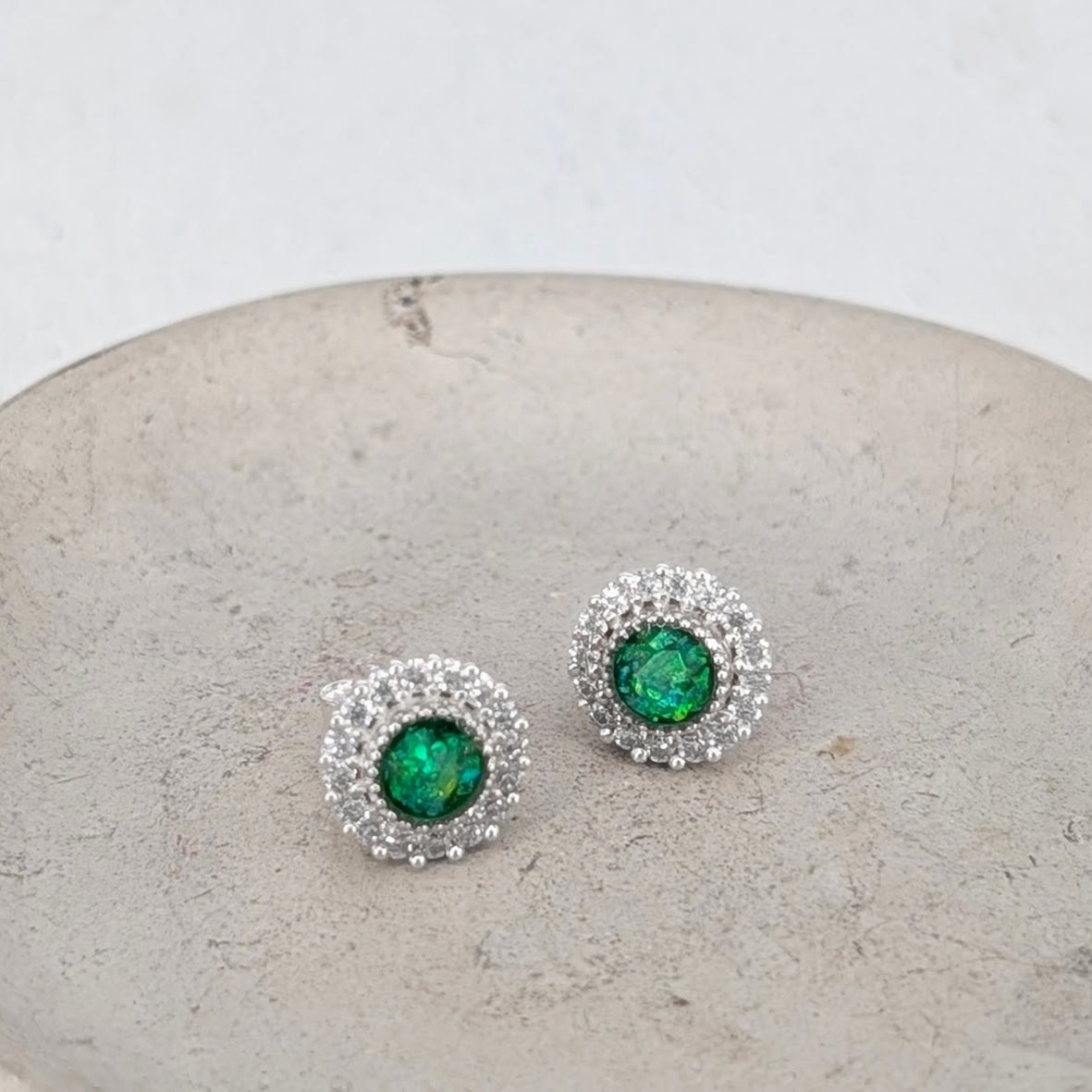 MEMORIAL ASHES HALO STUD EARRINGS