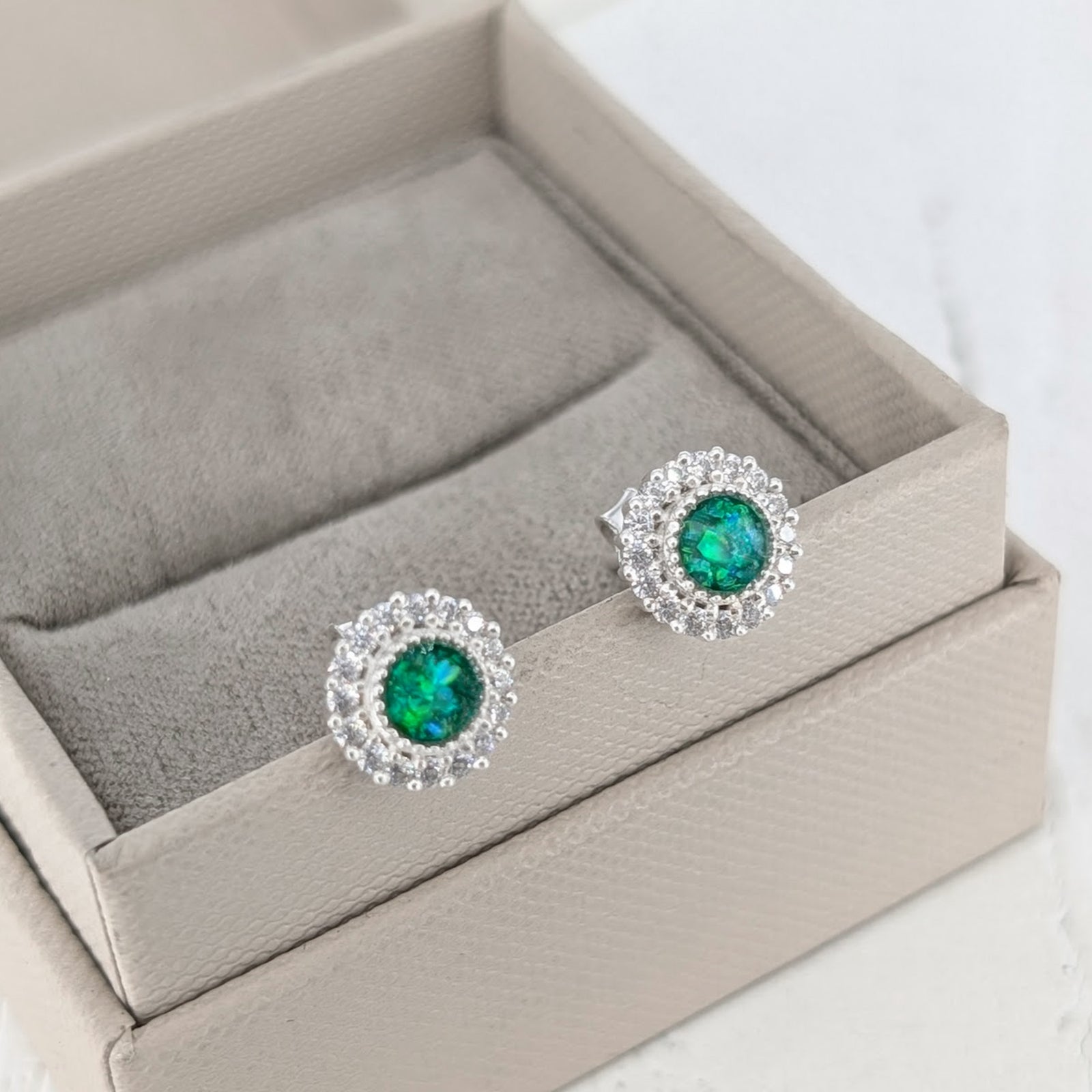 MEMORIAL ASHES HALO STUD EARRINGS