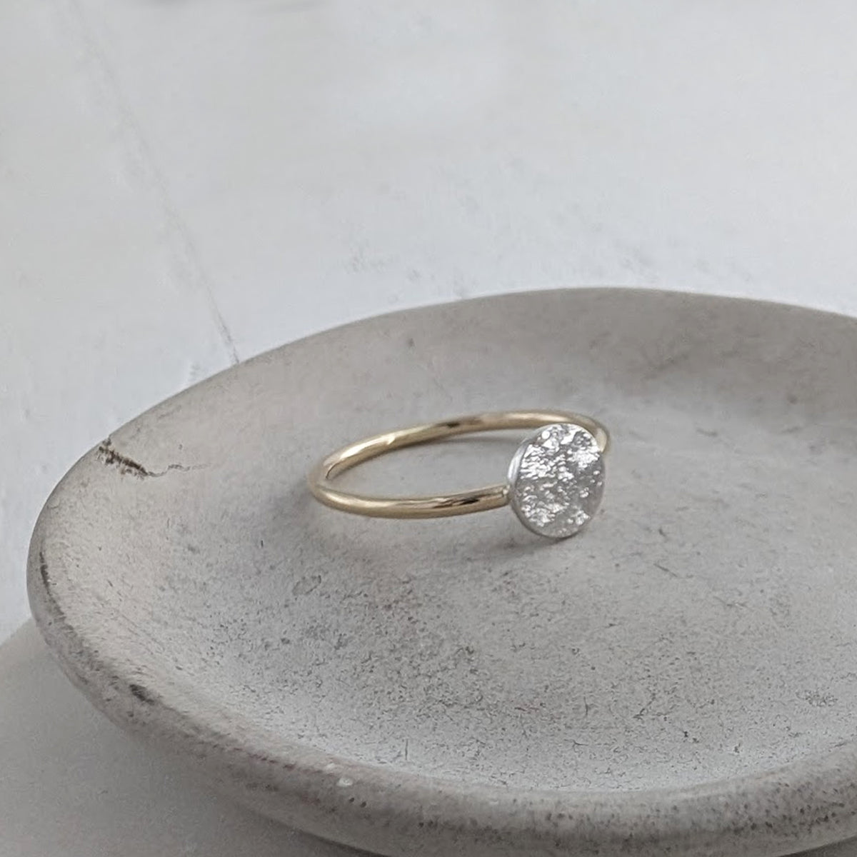 Gold and silver mixed metal memorial ashes ring