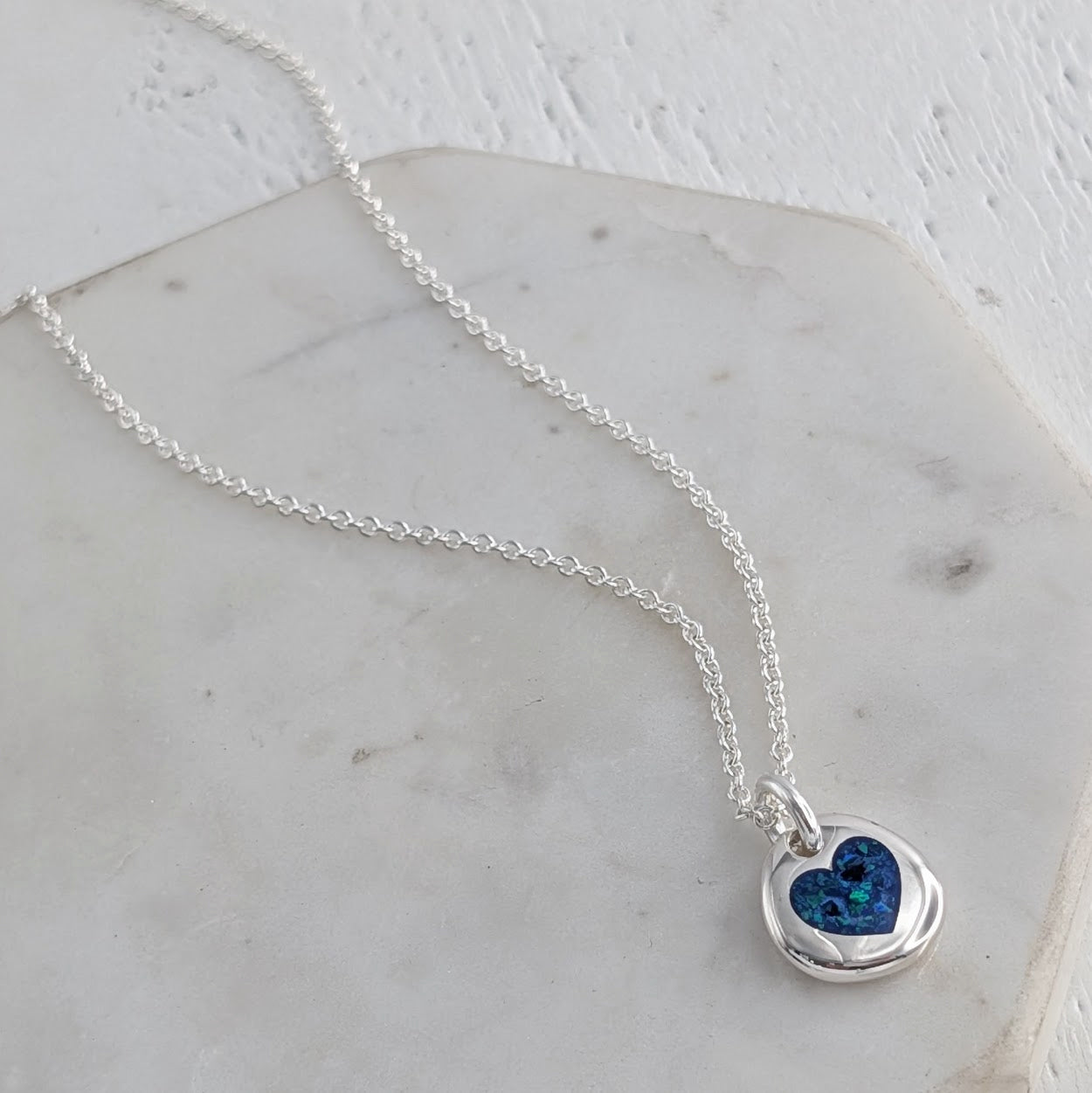Ashes Nugget Necklace - handmade silver memorial jewellery