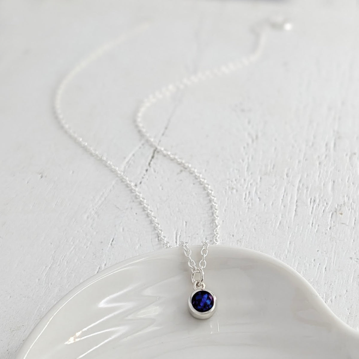 Elegant memorial ashes necklace with opal