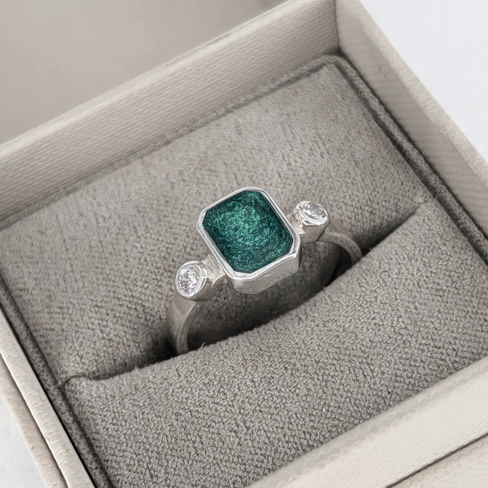 Sterling silver ring for loved one’s cremation ashes
