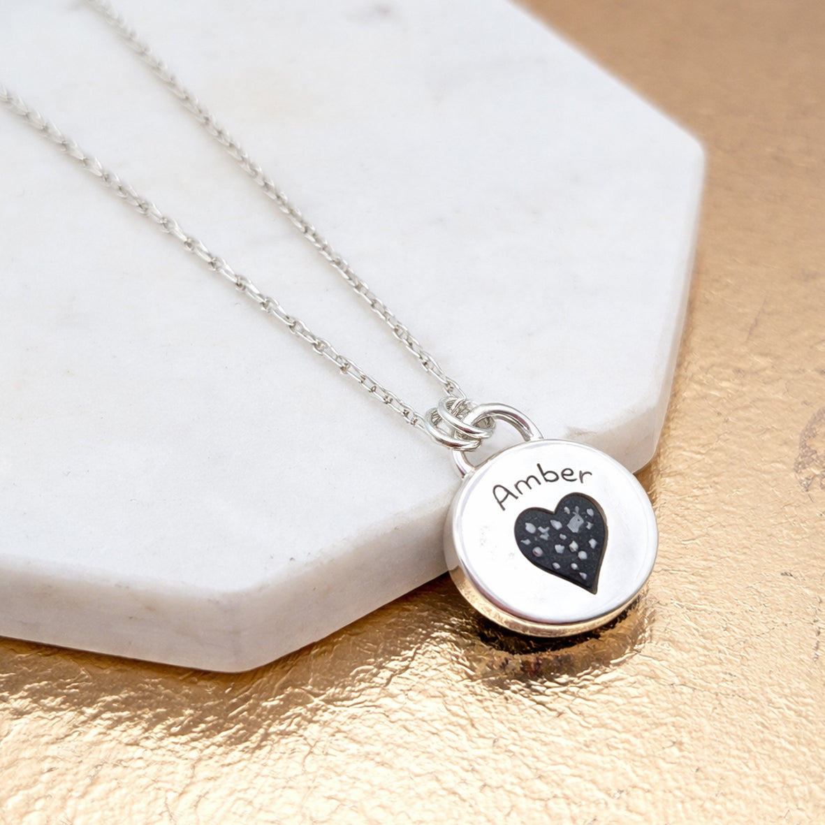 Memorial Ashes In My Heart Oval Pendant Necklace