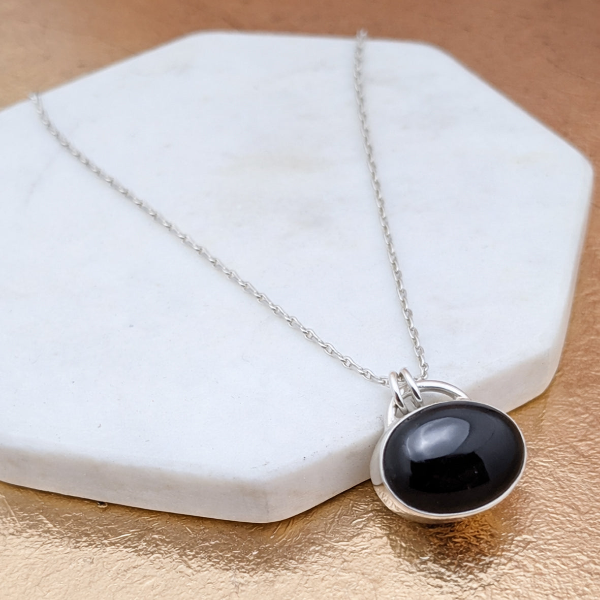 Memorial Ashes Black Onyx Pendant Necklace