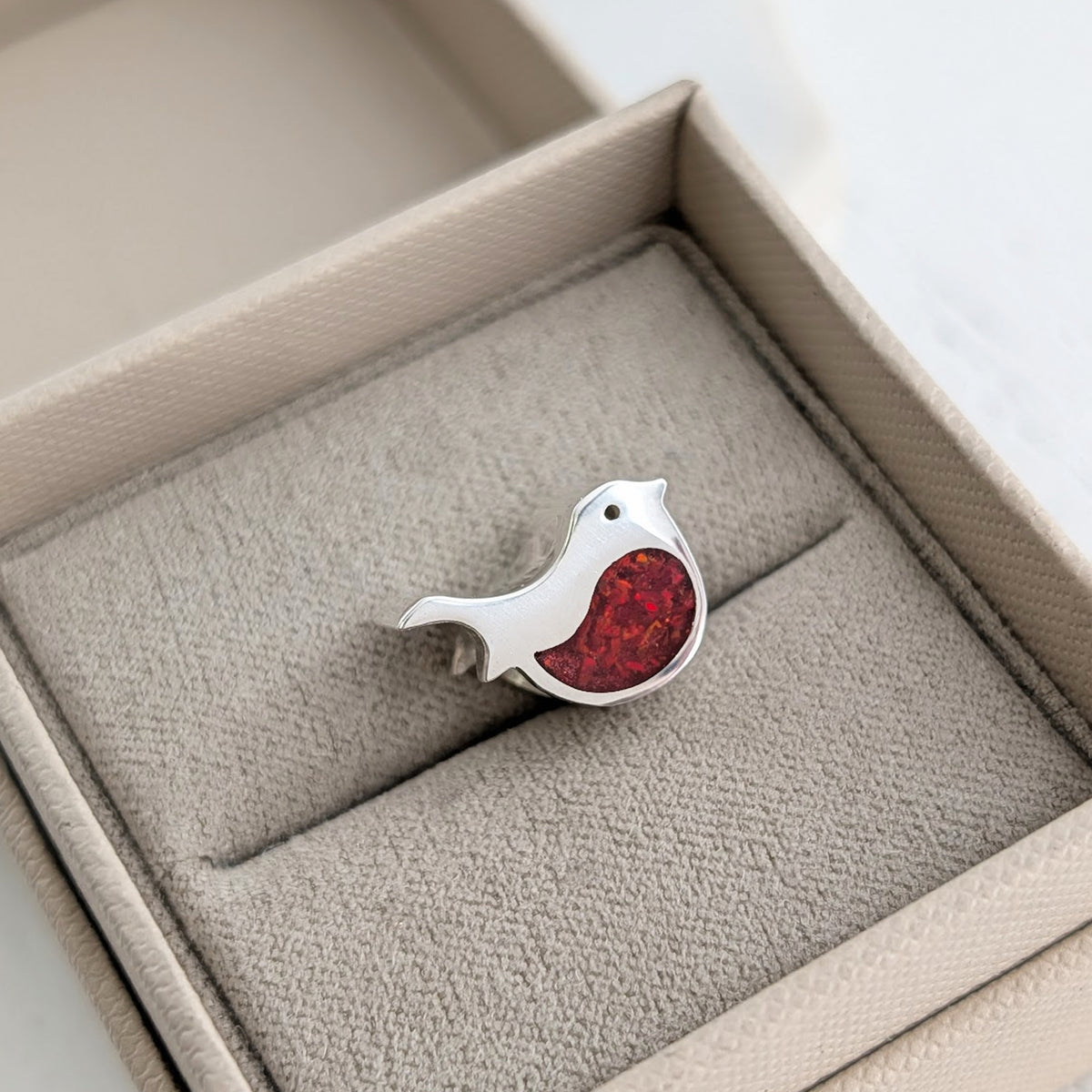 MEMORIAL ASHES ROBIN CHARM BEAD