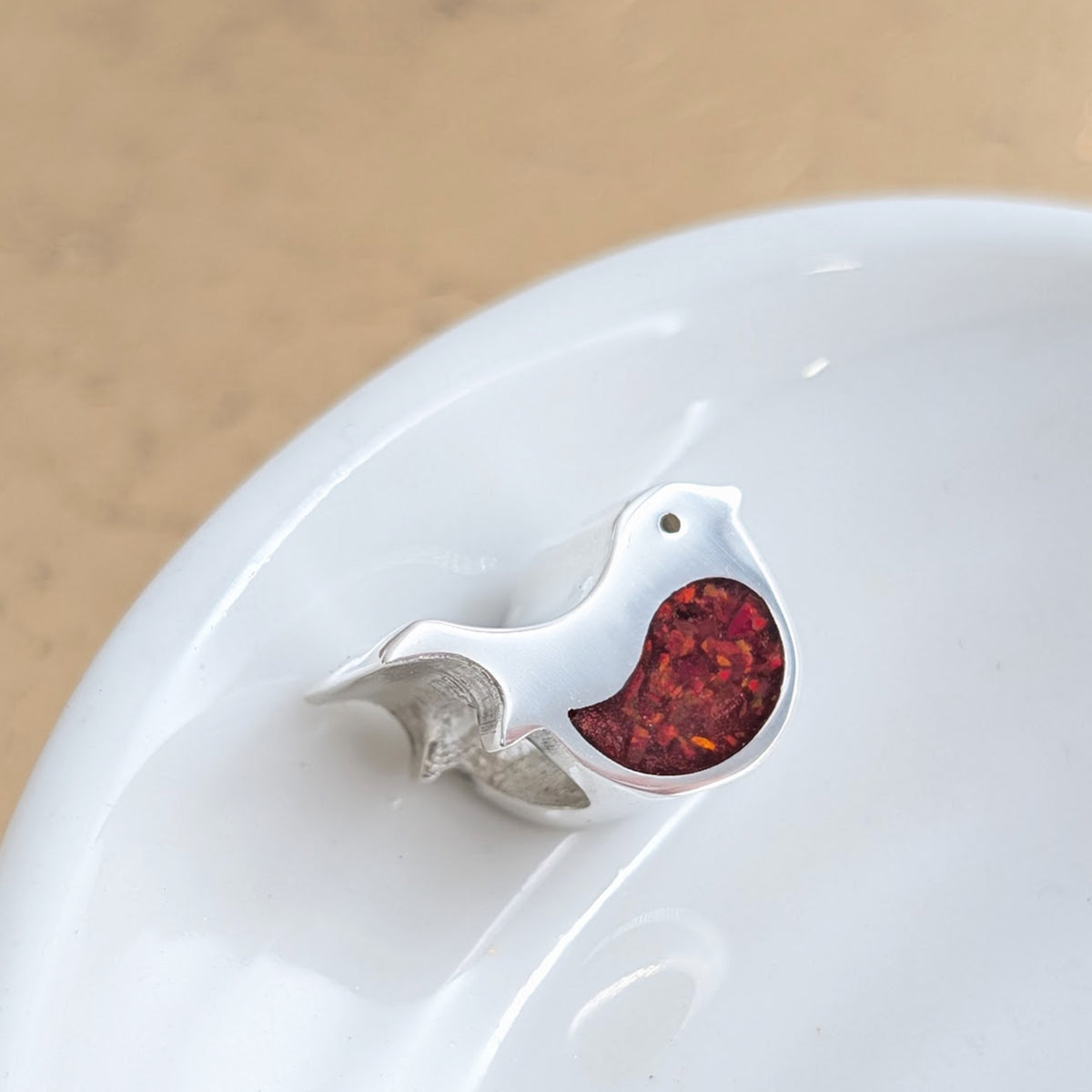 MEMORIAL ASHES ROBIN CHARM BEAD
