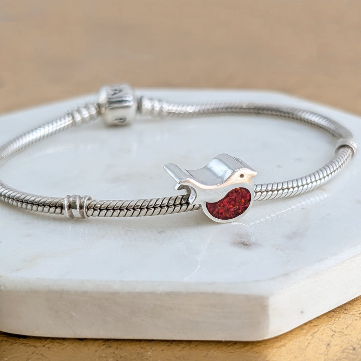 Memorial Ashes Robin Charm Bead